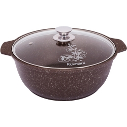 Кастрюля-жаровня 4,0л  жмк42а коф.мрам./г.Кукмор/